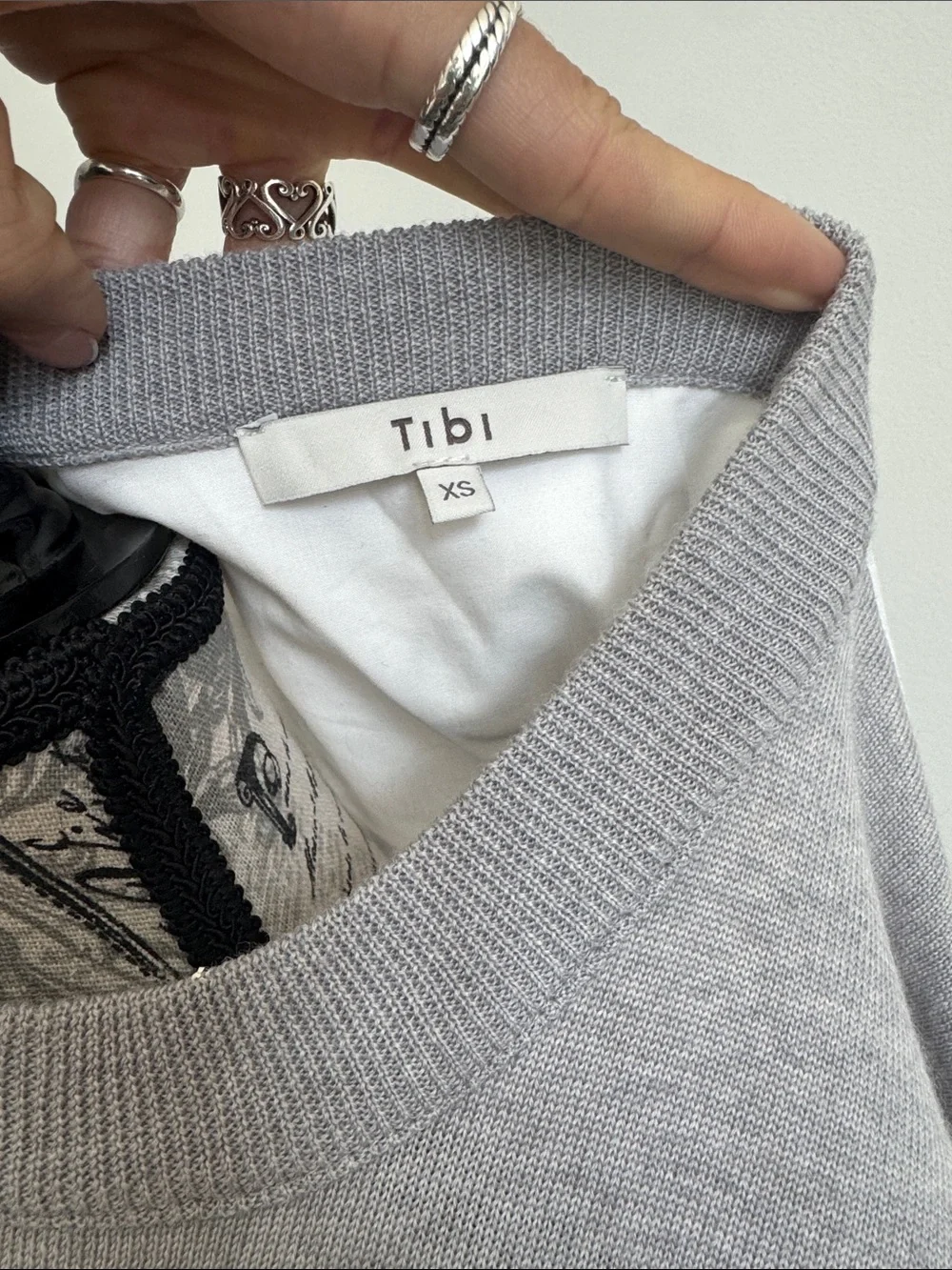 Tibi Light Gray Women’s Crewneck Sweater - Picture 5 of 5